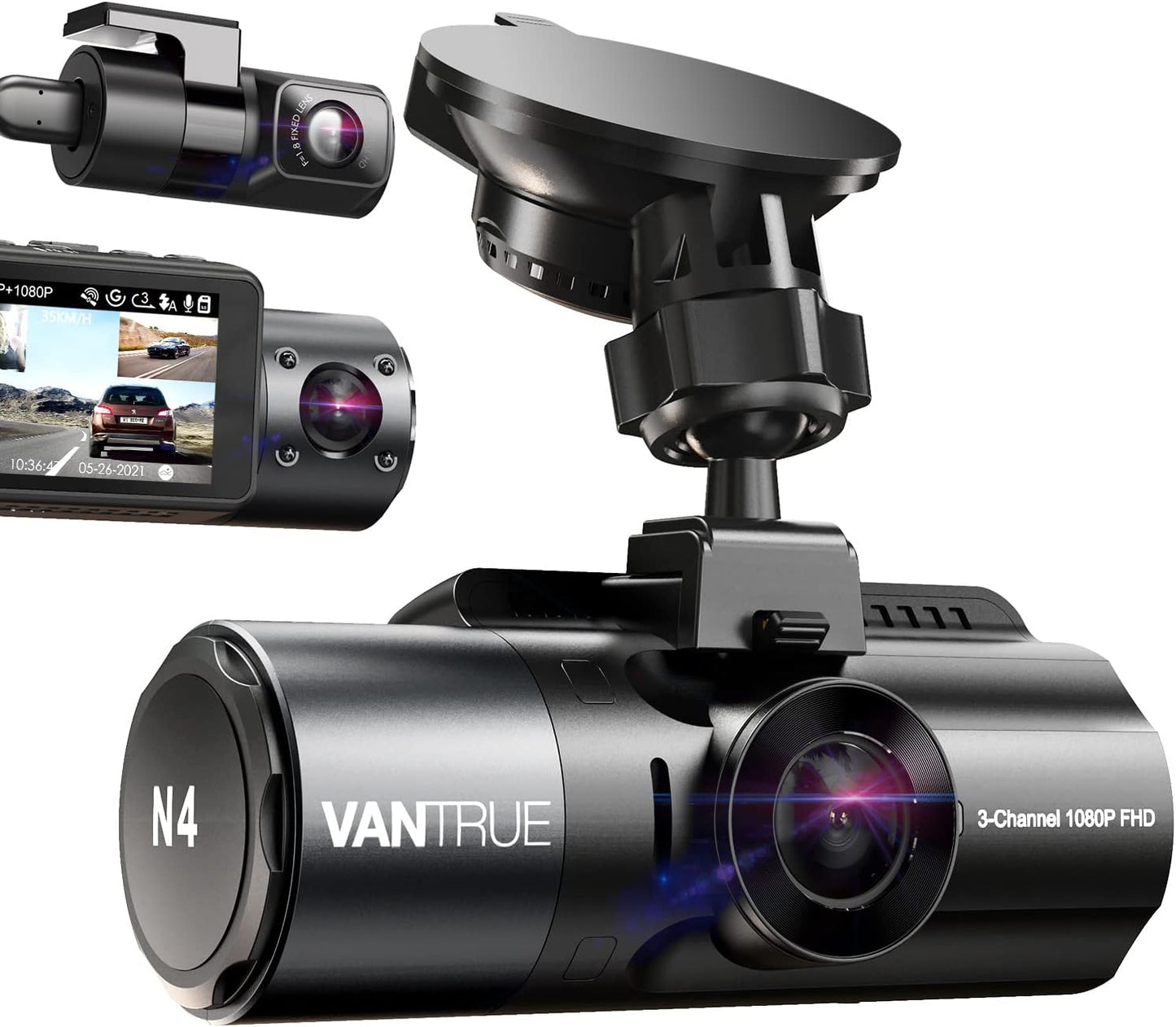 Cámara Automovil Dvr Vantrue N5 4 canales WiFi 360° todos los lados Dash Cam, STARVIS 2, visión nocturna IR